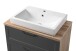 Waschtisch >Lyon< in grau, Wotaneiche, MDF - 80x63x47cm (BxHxT)