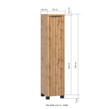 Midischrank >Nizza< in Wotaneiche-Dekor - 30x130x35cm (BxHxT)
