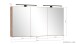 Badezimmerspiegelschrank >Nizza< in Wotaneiche-Dekor - 120x64x20cm (BxHxT)