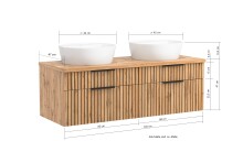 Waschtisch >Nizza< in Wotaneiche-Dekor - 120x41x47cm (BxHxT)