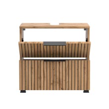 Waschbeckenunterschrank >Nizza< in Wotaneiche-Dekor - 60x54x35cm (BxHxT)