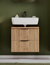 Waschbeckenunterschrank >Nizza< in Wotaneiche-Dekor - 60x54x35cm (BxHxT)