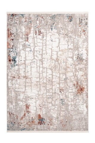 Teppich >Akropolis< in Grau / Lachsrosa, 100% Polyester - 180x120cm (LxB)