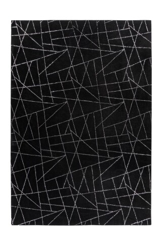 Teppich >Bijou< in Schwarz / Silber, 100% Polyester - 150x80cm (LxB)