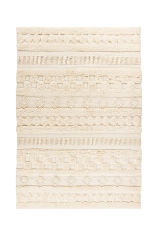 Teppich >Bohist< in Natural, 90% Wolle / 10% Baumwolle - 290x200cm (LxB)