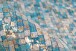 Teppich >Finish< in Türkis / Gold, 100% Leder - 150x80cm (LxB)