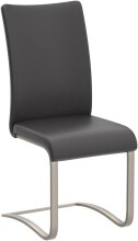 Esszimmerstuhl >Muvo II< (2er Set) in Schwarz aus Echtleder - 43x103x52 (BxHxT)