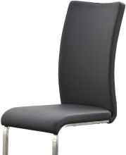 Esszimmerstuhl >Muvo II< (2er Set) in grau aus Echtleder - 43x103x52cm (BxHxT)