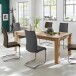 Esszimmerstuhl >Muvo II< (2er Set) in grau aus Echtleder - 43x103x52cm (BxHxT)
