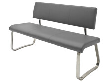 Sitzbank >Muvo I< in grau aus Metall - 155x86x59cm...
