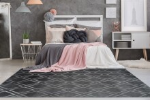 Teppich >Monroe< in Anthrazit, 100% Polyester -...