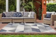 Teppich >Yoga< in Grau / Creme, 100% Polyester - 230x160cm (LxB)