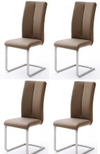 Esszimmerstuhl >Miafle III< (4er Set) in Cappuccino - 42x104x61 (BxHxT)