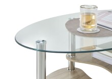 Couchtisch >PANTY< Sicherheitsglas, Ablage Artisan oder Sonoma Eiche - 42x90x55 (BxHxT)