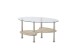Couchtisch >PANTY< Sicherheitsglas, Ablage Artisan oder Sonoma Eiche - 42x90x55 (BxHxT)