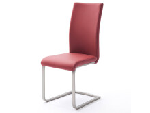 Esszimmerstuhl >Miafle II< (4er Set) in Bordeaux aus Metall - 42x102x58 (BxHxT)