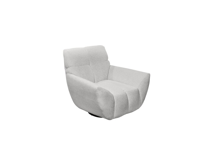Drehsessel >NILS< montiert, Metallgestell, weicher Bezug silver - 110x90x94 (BxHxT)