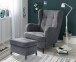 Fußhocker >OSKAR< in anthrazit - 63x43x42 (BxHxT)