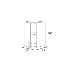 Hängeschrank >KIRA< in Weiß glänzend/Mattweiß - 40x59x34 (BxHxT)