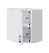 Hängeschrank >KIRA< in Weiß glänzend/Mattweiß - 60x59x34 (BxHxT)