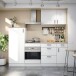 Hängeschrank >KIRA< in Weiß glänzend/Mattweiß - 60x59x34 (BxHxT)