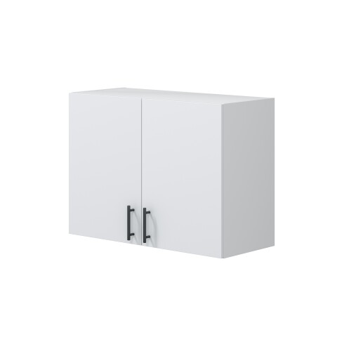 Hängeschrank >KIRA< in Weiß glänzend/Mattweiß - 80x59x34 (BxHxT)