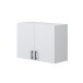 Hängeschrank >KIRA< in Weiß glänzend/Mattweiß - 80x59x34 (BxHxT)