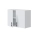 Hängeschrank >KIRA< in Weiß glänzend/Mattweiß - 80x59x34 (BxHxT)