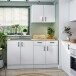 Hängeschrank >KIRA< in Weiß glänzend/Mattweiß - 80x59x34 (BxHxT)