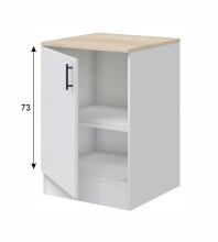 Unterschrank >KIRA< in Weiß glänzend/Mattweiß - 60x90x60 (BxHxT)