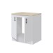 Spülenunterschrank >KIRA< in Weiß glänzend/Mattweiß - 80x90x60 (BxHxT)