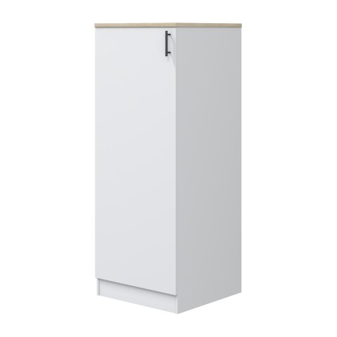 Hochschrank >KIRA< in Weiß glänzend/Mattweiß - 60x148x60 (BxHxT)