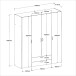 Kleiderschrank >Daily 1< 2 Schubladen, 4 Türen, in Weiss - 160x185x51cm (BxHxT)