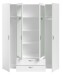 Drehtürenschrank >Daily 3< 4 Türen, 2x Spiegel, 2 Schübe, in Weiss - 160x185x51cm (BxHxT)