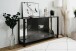 Sideboard >Albi< Vitrinen-Sideboard in Schwarz / Glas / Spiegel - 160x85x37,5cm (BxHxT)