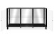Sideboard >Albi< Vitrinen-Sideboard in Schwarz / Glas / Spiegel - 160x85x37,5cm (BxHxT)
