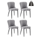 Esszimmerstuhl >ABOSHI< (4er Set) Taschenfederkern, Bezug Grau - 46x85x58 (BxHxT)
