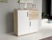 Kommode >IKOLI< 2 Türen, 2 Schübe, Sonoma Eiche Dekor / Weiss - 79,9x81,7x31,4cm BxHxT