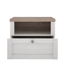 Nachtkonsole >ILOPPA< 1 Fach, 1 Schub, Schnee Eiche / Nelson Eiche - 55,4x45x34,4cm (BxHxT)