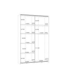 Mehrzweckschrank >OZZULA< 6 Böden, 2 Türen, in Weiss - 120,1x190,5x41,6cm (BxHxT)
