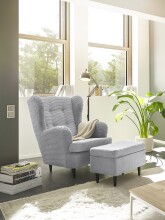 Ohrensessel >OSKAR< (Sessel und Hocker) in dove -...