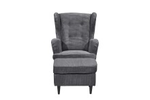 Ohrensessel >OSKAR< (Sessel und Hocker) in ash - 78x102x98 (BxHxT)