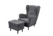 Ohrensessel >OSKAR< (Sessel und Hocker) in ash - 78x102x98 (BxHxT)