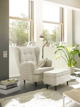 Ohrensessel >OSKAR< (Sessel und Hocker) in Cream -...