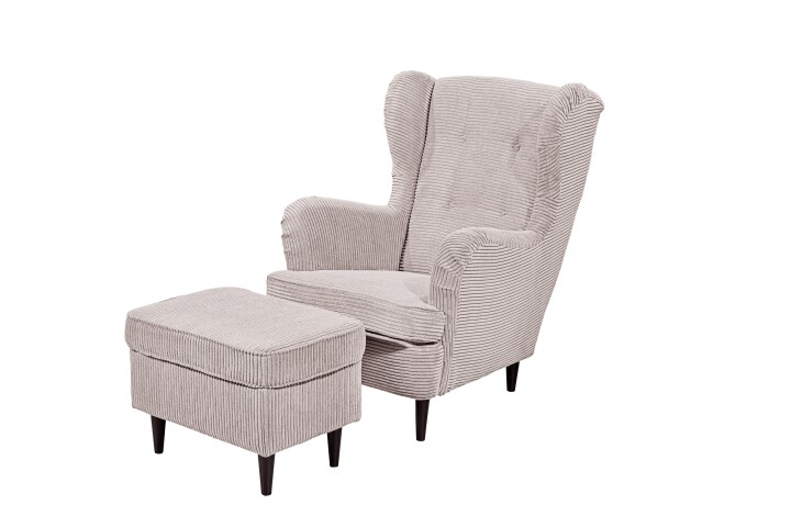 Ohrensessel >OSKAR< (Sessel und Hocker) in Flamingo - 78x102x98 (BxHxT)