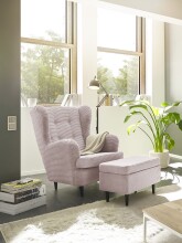 Ohrensessel >OSKAR< (Sessel und Hocker) in Flamingo...