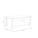 Couchtisch >Duro< aufklappbar 76,3cm, weiss glänzend - 110x45,2/67,3x65cm (B/H/T)