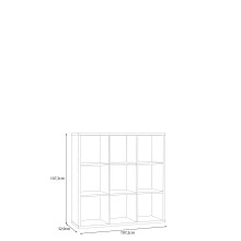 Raumteilerregal >MAURO< 9 Fächer, in Sandeiche - 107,2x107,3x32,9cm (BxHxT)