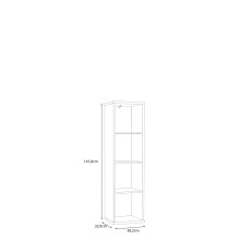 Raumteilerregal >MAURO< 4 Fächer, in Artisan Eiche  - 38,2x141,8x32,9cm (BxHxT)