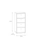 Kommode >TEMPRA2< 4 Schubladen, in Sonoma Eiche - 38,6x85,5x34,8cm (BxHxT)